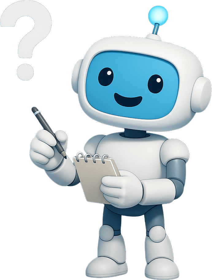 SmileGPT Roboter mit Klemmbrett analysiert Zahnversicherungen